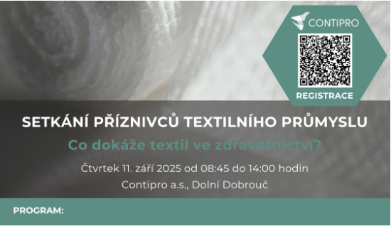 Setkání příznivců textilního průmyslu v Contipro: Co dokáže textil ve zdravotnictví?