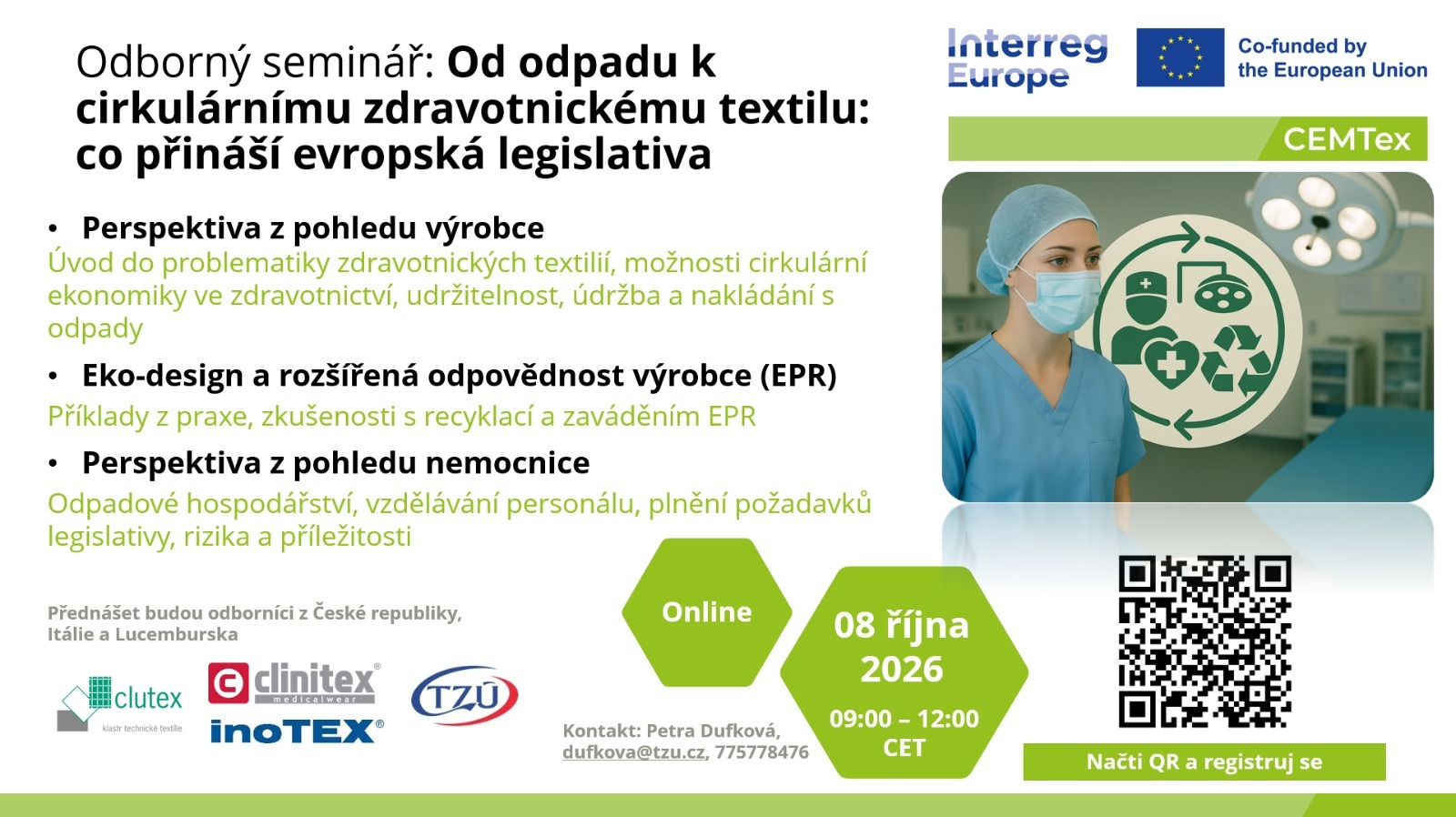 Pozvánka na odborný online seminář CLUTEX